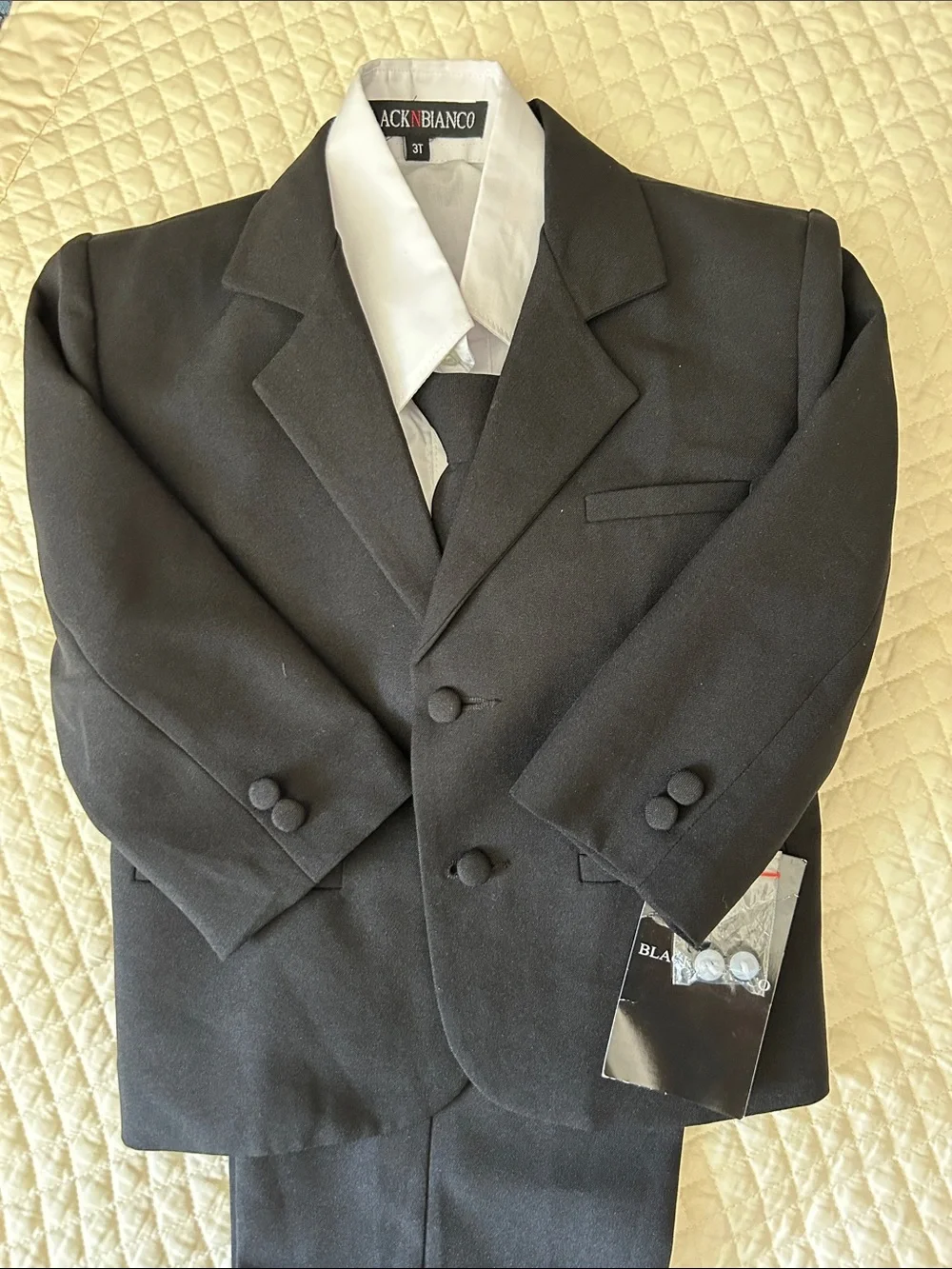 Black Boys' Two-Piece Suit Set by